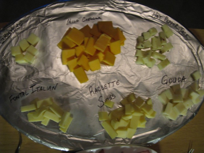Labeled cheese tray
